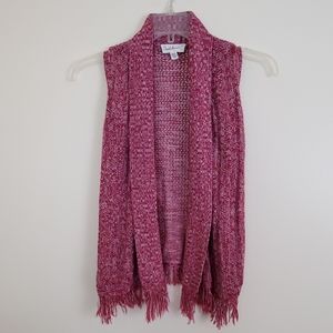 Cloud Chaser Knitted Wine Fringed Vest - S (7)